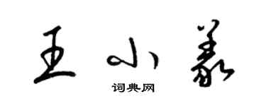 梁锦英王小义草书个性签名怎么写