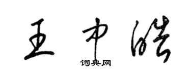 梁锦英王中皓草书个性签名怎么写