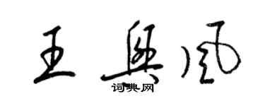 梁锦英王兴风草书个性签名怎么写