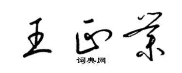 梁锦英王正业草书个性签名怎么写