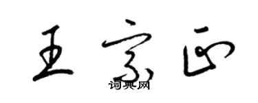 梁锦英王宗正草书个性签名怎么写