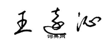 梁锦英王远沁草书个性签名怎么写
