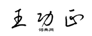 梁锦英王功正草书个性签名怎么写