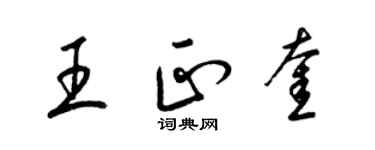 梁锦英王正奎草书个性签名怎么写