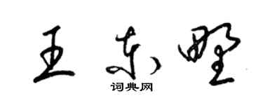 梁锦英王东野草书个性签名怎么写