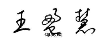 梁锦英王盈慧草书个性签名怎么写