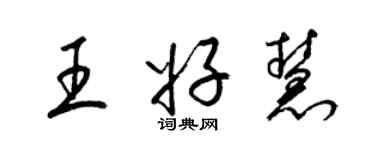 梁锦英王好慧草书个性签名怎么写