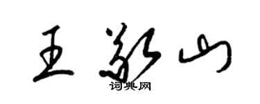 梁锦英王敬山草书个性签名怎么写