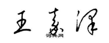 梁锦英王嘉泽草书个性签名怎么写