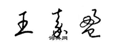 梁锦英王嘉盈草书个性签名怎么写