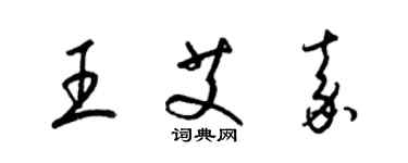 梁锦英王艾嘉草书个性签名怎么写