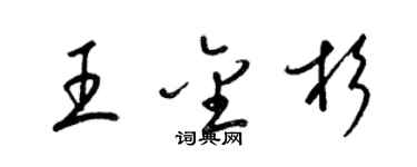 梁锦英王金杉草书个性签名怎么写