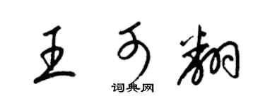 梁锦英王可翻草书个性签名怎么写
