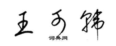 梁锦英王可韩草书个性签名怎么写