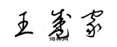 梁锦英王盛家草书个性签名怎么写