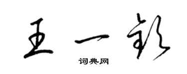 梁锦英王一钦草书个性签名怎么写