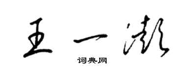 梁锦英王一澎草书个性签名怎么写