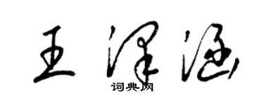 梁锦英王泽涵草书个性签名怎么写