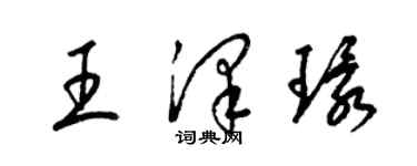 梁锦英王泽环草书个性签名怎么写