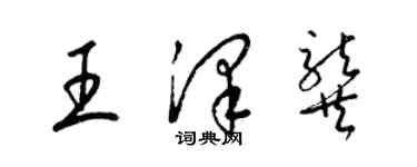 梁锦英王泽龚草书个性签名怎么写