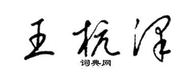 梁锦英王杭泽草书个性签名怎么写
