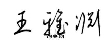 梁锦英王雅渊草书个性签名怎么写