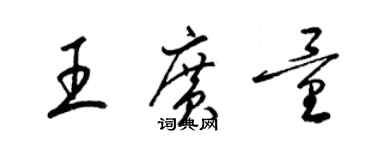 梁锦英王广量草书个性签名怎么写