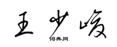 梁锦英王少峻草书个性签名怎么写