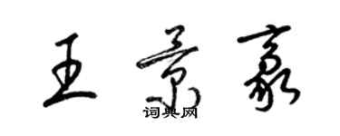 梁锦英王景豪草书个性签名怎么写