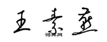 梁锦英王素燕草书个性签名怎么写