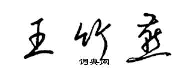 梁锦英王竹燕草书个性签名怎么写