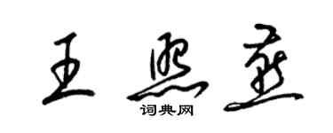 梁锦英王照燕草书个性签名怎么写