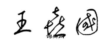 梁锦英王喜国草书个性签名怎么写