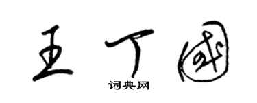 梁锦英王丁国草书个性签名怎么写