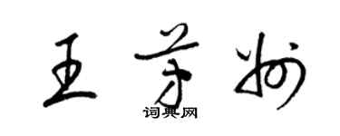 梁锦英王芳州草书个性签名怎么写