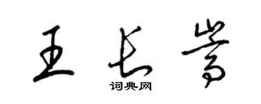 梁锦英王长嵩草书个性签名怎么写