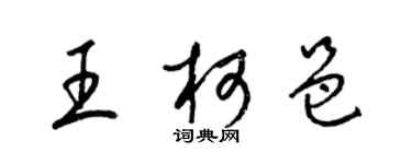 梁锦英王柯邑草书个性签名怎么写