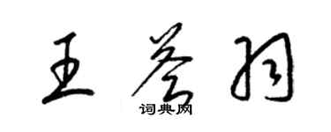 梁锦英王荟羽草书个性签名怎么写
