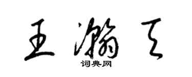 梁锦英王瀚天草书个性签名怎么写