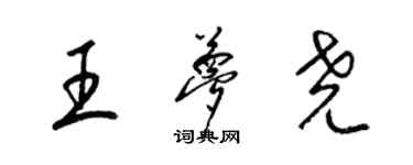 梁锦英王梦尧草书个性签名怎么写
