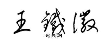 梁锦英王铁徽草书个性签名怎么写