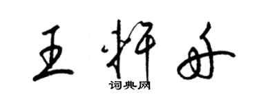 梁锦英王轩舟草书个性签名怎么写