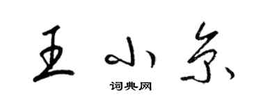 梁锦英王小京草书个性签名怎么写