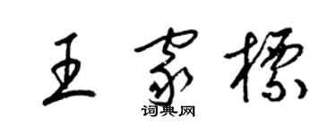 梁锦英王家标草书个性签名怎么写