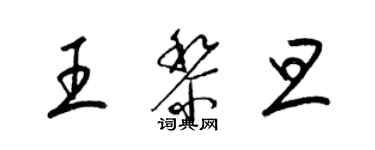 梁锦英王黎旦草书个性签名怎么写