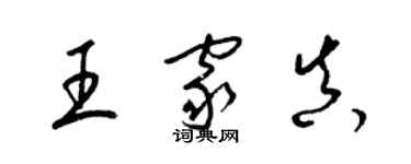 梁锦英王家真草书个性签名怎么写