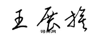 梁锦英王展旗草书个性签名怎么写