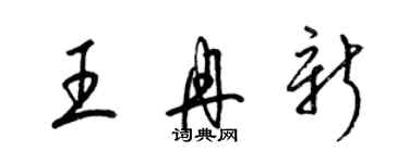 梁锦英王冉新草书个性签名怎么写