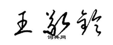 梁锦英王敬铃草书个性签名怎么写