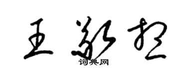 梁锦英王敬想草书个性签名怎么写